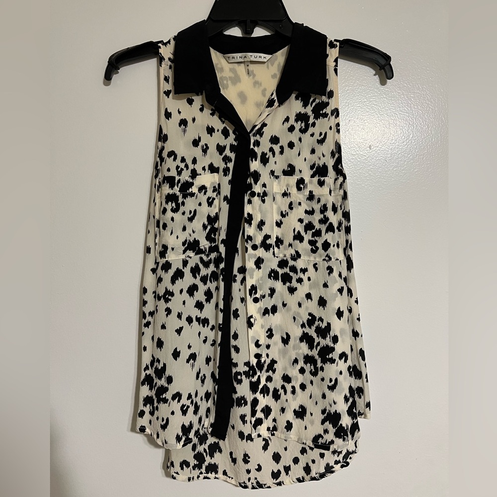 Trina Turk %100 Silk Animal Print Tank